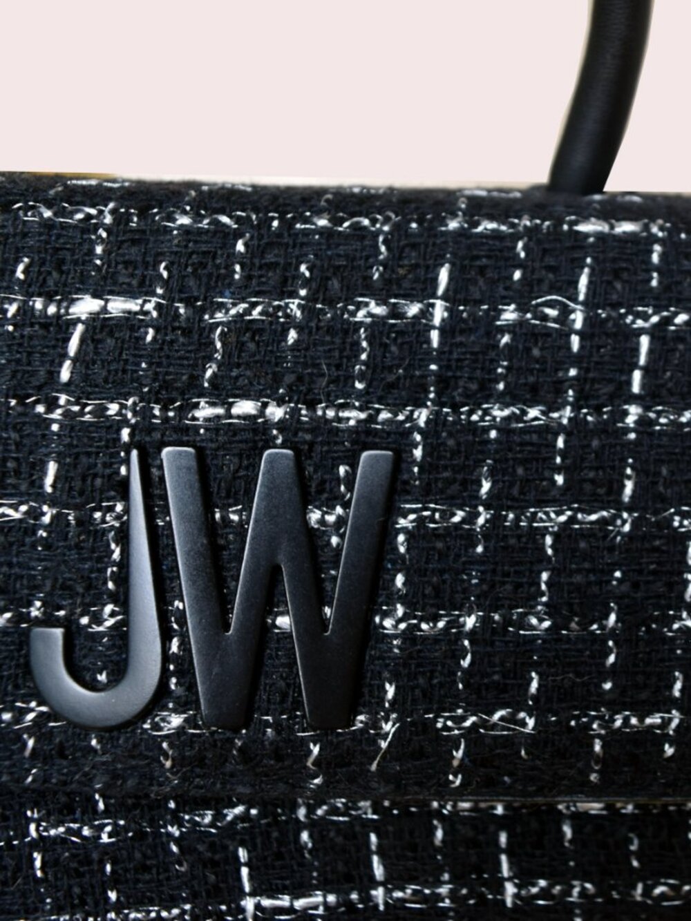 Jason Wu Mini Tweed Top Handle Crossbody Bag Black Lurex Woven Texture - Picture 15 of 15